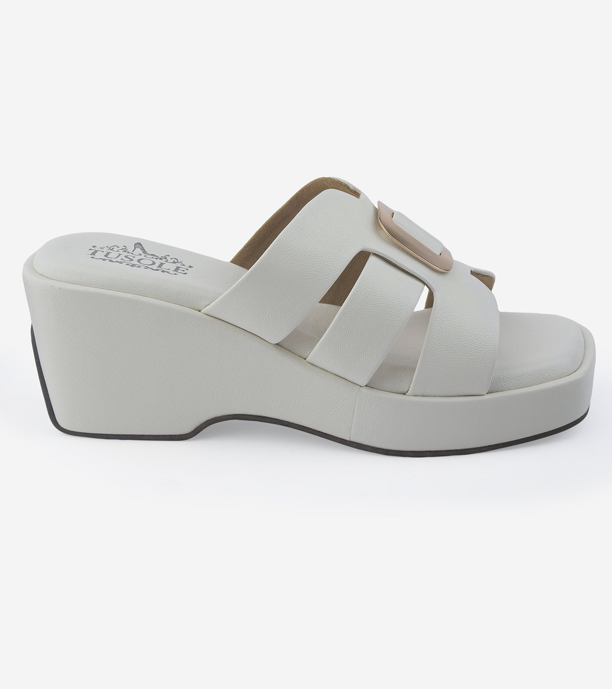 Strap Wedges Centered Buckle