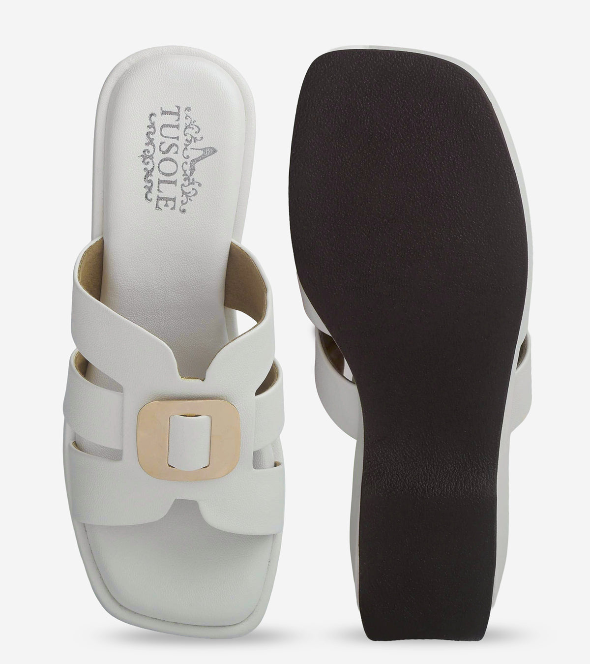 Strap Wedges Centered Buckle