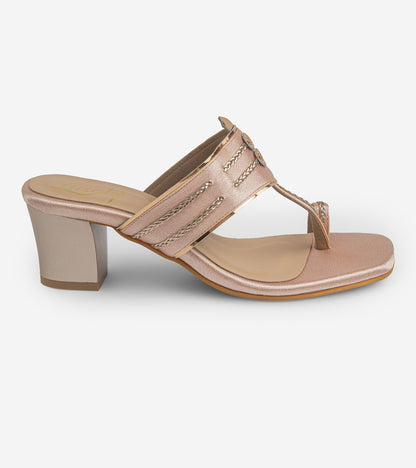 block-heels-kolhapuri - Rose Gold