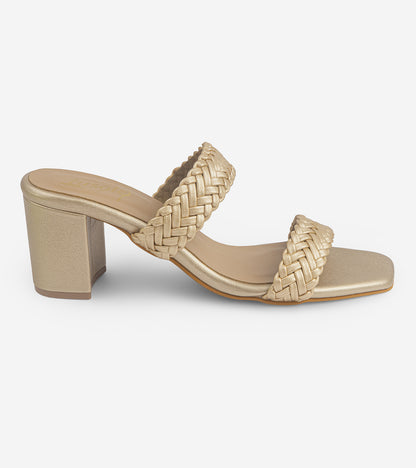 braided-heels - Gold