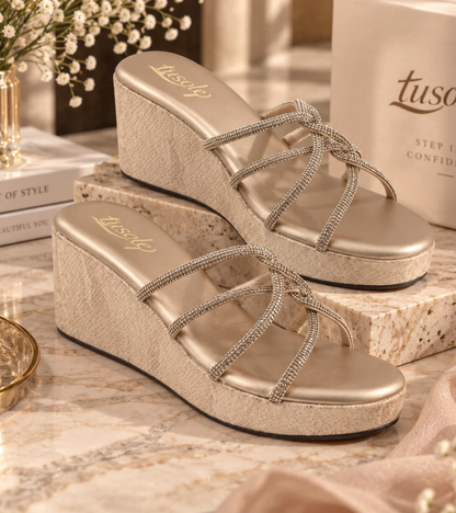 Diamond Strappy Wedges